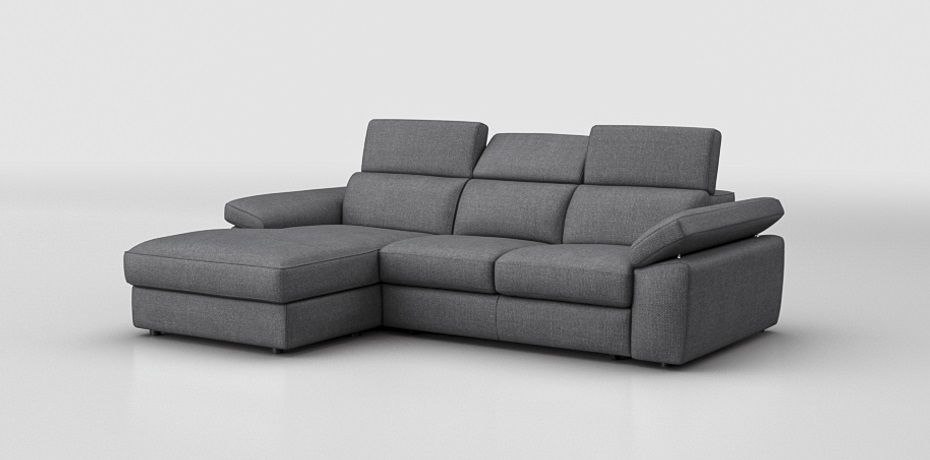 Quercioli - small corner sofa with sliding mechanism left peninsula with compartment
